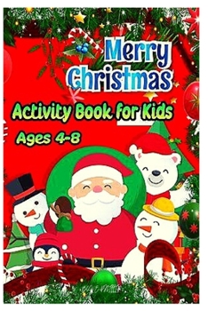 Paperback merry christmas activity book for kids ages 4-8 Book