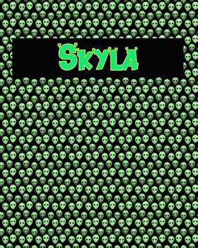 Paperback 120 Page Handwriting Practice Book with Green Alien Cover Skyla: Primary Grades Handwriting Book