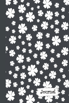 Journal: Black and White Flower Diary with Blank Lined Notebook Paper