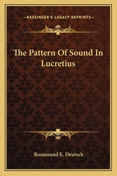 Paperback The Pattern Of Sound In Lucretius Book