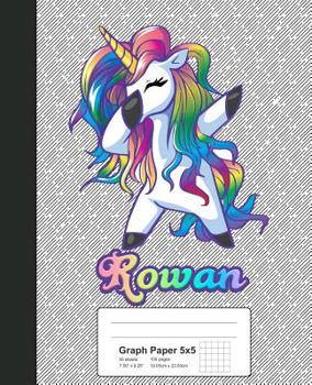 Paperback Graph Paper 5x5: ROWAN Unicorn Rainbow Notebook Book