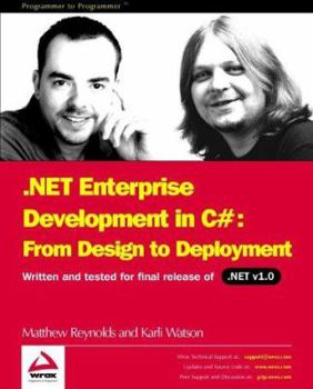 Paperback Net Enterprise Development in C#: From Design to Deployment Book