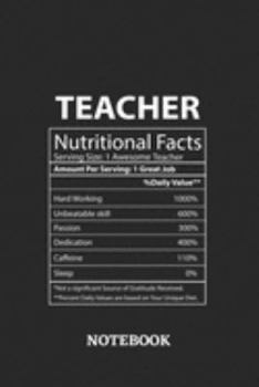 Nutritional Facts Teacher Awesome Notebook: 6x9 inches - 110 blank numbered pages • Greatest Passionate working Job Journal • Gift, Present Idea