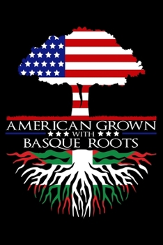 Journal: Basque Roots American Grown US Spanish Spain Flag Black Lined Notebook Writing Diary - 120 Pages 6 x 9