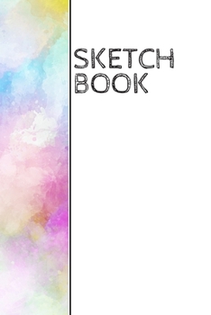 Paperback Sketch Book: Pale blue, pink, yellow tie dye effect wrap around design sketchbook: 90 blank pages Book