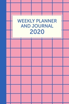 Paperback Weekly Planner and Journal: Agenda, Calendar, and Notebook with Cute Modern Cover Design in Pink and Blue Book