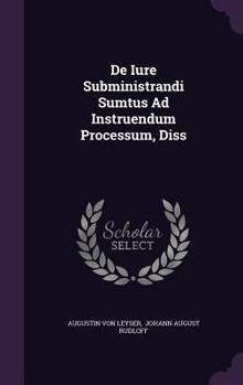Hardcover de Iure Subministrandi Sumtus Ad Instruendum Processum, Diss Book