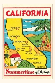 Paperback Vintage Journal Map of California Book