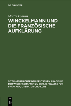 Hardcover Winckelmann Und Die Französische Aufklärung [German] Book