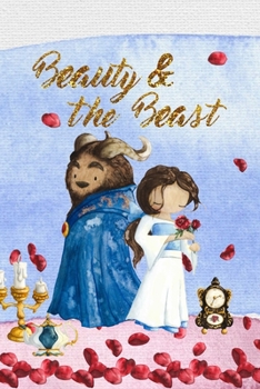 Paperback Beauty and the Beast watercolor notebook: 6"x9", 100 pgs, lined notebook or journal Book