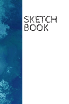 Paperback Sketch Book: Blue smoke effect wrap around design sketchbook: 90 blank pages Book