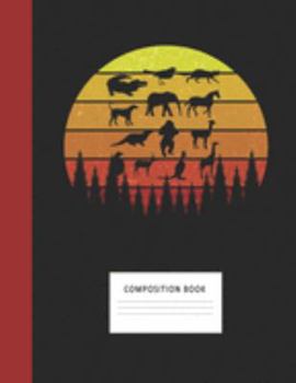 Composition Book: Safari Animals 200 Wide Ruled Lined Pages Retro Vintage Sunset Classic Notebook, Writing Pad & Practice Journal | Assignments, Class ... Organizer, Homeschool, College & University
