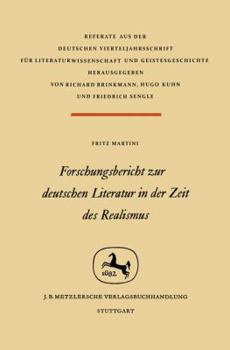 Hardcover Forschungsbericht Zur Deutschen Literatur in Nder Zeit Des Realismus [German] Book