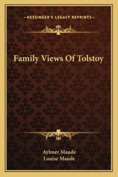Paperback Family Views Of Tolstoy Book