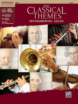 Paperback Easy Classical Themes Instrumental Solos: Flute, Book & Online Audio/Software/PDF Book