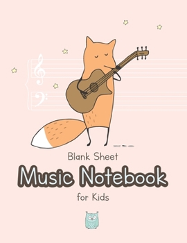 Paperback Blank Sheet Music Notebook for Kids: Wide Staff Music Manuscript Paper: large staves, perfect for younger learners, , 8.5 x 11 inch, 110 pages of 5 li Book