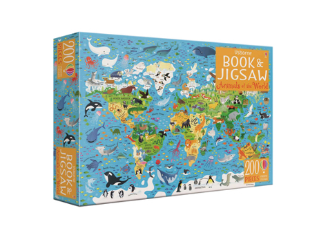 Paperback Animals of the World Book and Jigsaw (Usborne Book and Jigsaw) Book