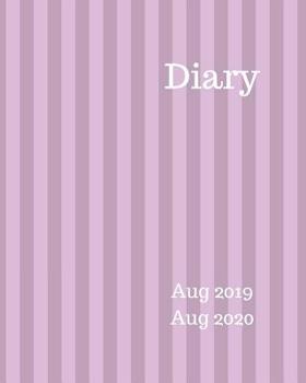 Diary Aug 2019-Aug 2020: 8x10 day to a page academic year diary, hourly appointments and space for notes on each page. Perfect for teachers, students and small business owners. Purple & lilac stripe d