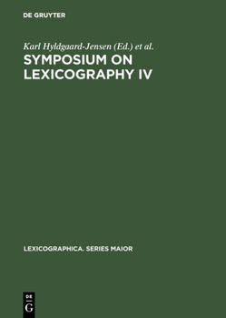Hardcover Symposium on Lexicography IV [German] Book