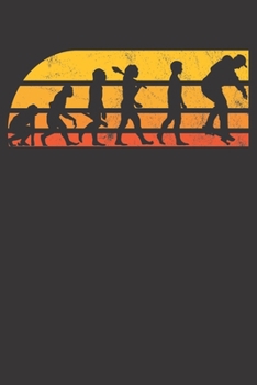 Paperback Notebook: Retro Sunset Vintage Evolution 70s Funny Skateboarding Gift College Ruled 6x9 120 Pages Book