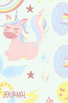 Journal: 105 Page Diary : Sweet Unicorns : Light Blue Paperback Cover