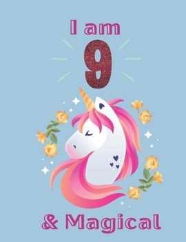 Unicorn SketchBook: I Am 9 & Magical With Unicorn Inside More Space for Sketching and Drawing and Writing Journal for Kids and Girls Marble Size 8.5in x 11in with 110 Pages