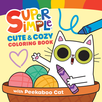 Paperback Super Simple Cute & Cozy Coloring Book with Peekaboo Cat Book