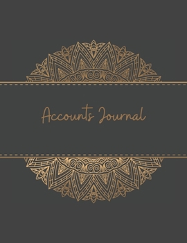 Accounts Journal: 6 column account journal space for keeping track of cash or check payments, features columns for description, reference, whether ... 100 pages. Gold and brown madala cover.