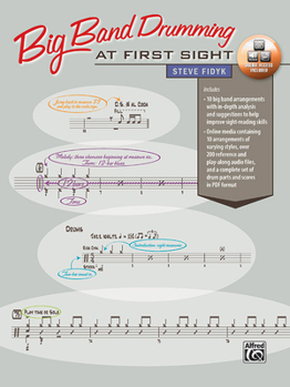 Paperback Big Band Drumming at First Sight: Book & Online Audio/PDF Book