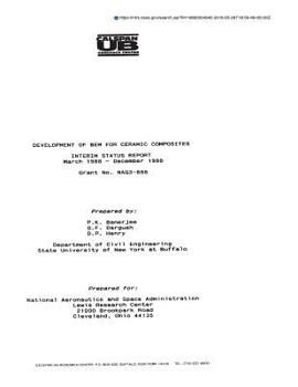 Paperback Development of Bem for Ceramic Composites Book