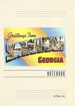 Vintage Lined Notebook Greetings from Savannah