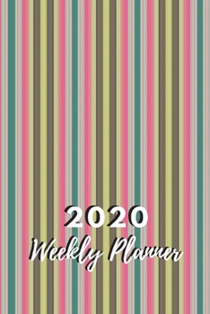 Paperback Weekly Planner: 52 week planner and month at a glance, with Vertical Stripes Book