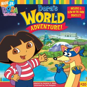 Paperback Dora's World Adventure! [With Glow-In-The-Dark Bracelet] Book