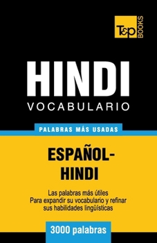 Paperback Vocabulario Español-Hindi - 3000 palabras más usadas [Spanish] Book