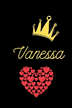 Paperback Vanessa: Personalized Black lined Journal with Gold Lettering, Journal Notebook with Journals to Write In for Women Book