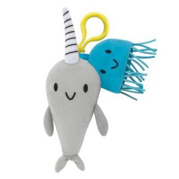 Narwhal and Jelly Backpack Pull: 4.5" Plus 2" Horn & 1.5" (Soft Toysoft or Plush Toy)