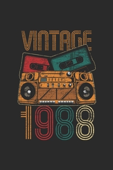 Vintage 1988: Graph Ruled Notebook – Journal for Birthday Gift Idea