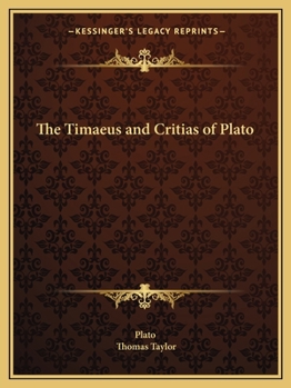 Paperback The Timaeus and Critias of Plato Book