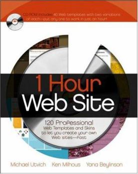 Paperback 1 Hour Web Site: 120 Professional Templates and Skins (Bible) Book
