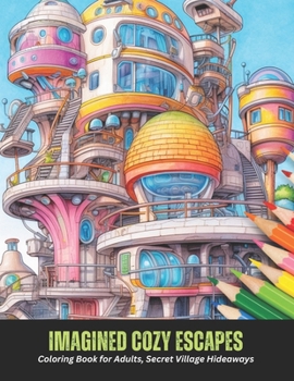 Imagined Cozy Escapes: Coloring Book for Adults, Secret Village Hideaways, 50 pages, 8.5 x 11 inches