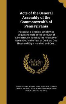 Hardcover Acts of the General Assembly of the Commonwealth of Pennsylvania Book