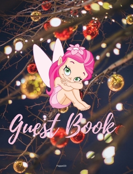 Hardcover Guest Book - Fairy Themed Hardback 82 Color pages 8x10 Inches Book