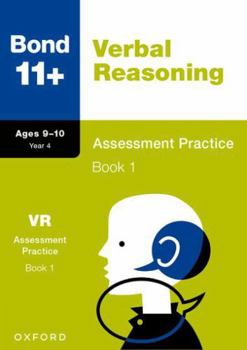 Paperback Bond 11+: Bond 11+ Verbal Reasoning Assessment Practice 9-10 Years Book 1 Book