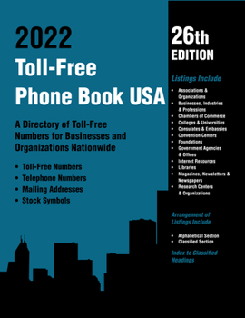 Paperback Toll-Free Phone Bk 2022 26th E Book