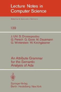 Paperback An Attribute Grammar for the Semantic Analysis of ADA Book