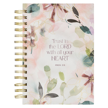 Spiral-bound Christian Art Gifts Purple Journal W/Scripture Floral Trust in the Lord Large Bible Verse Notebook, 192 Ruled Pages, Prov. 3:5 Bible Verse Book