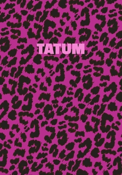 Paperback Tatum: Personalized Pink Leopard Print Notebook (Animal Skin Pattern). College Ruled (Lined) Journal for Notes, Diary, Journa Book