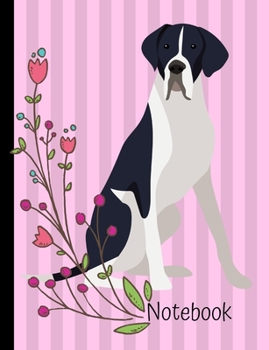 Notebook: Great Dane Dog Pink School Composition Notebook 100 Pages Wide Ruled Lined Paper