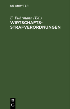 Hardcover Wirtschaftsstrafverordnungen [German] Book