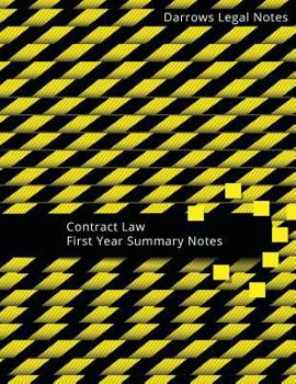 Paperback Contract Law - First Year Summary Notes Book